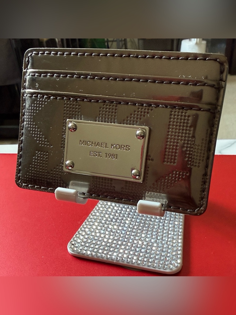 Michael Kors Metallic Gold Patent Leather Card Holder